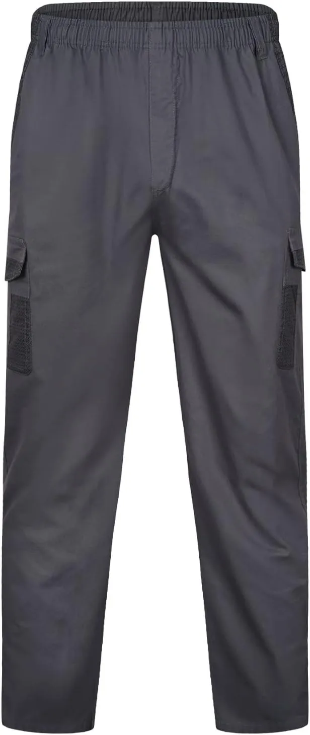 Cargo Sweatpants for Men Big and Tall Trousers Work Ripstop Cargo Pants Lightweight Cotton Jogger Work Pants 6 Pocket