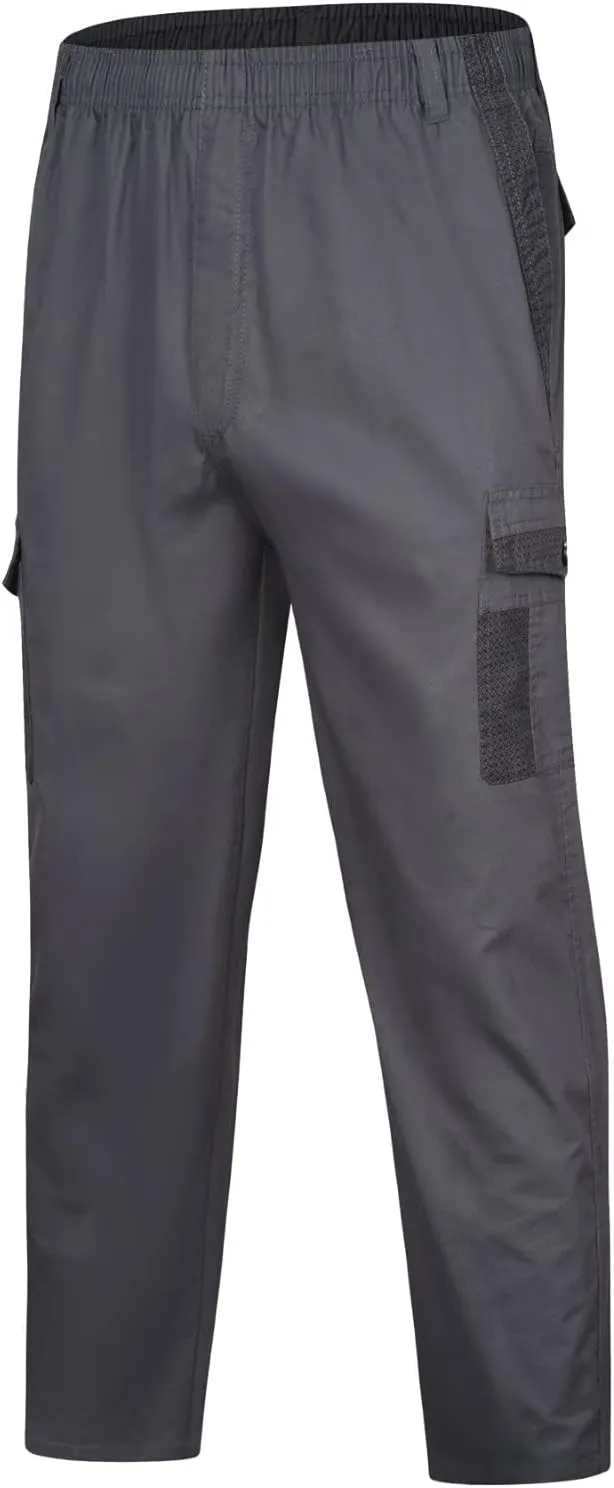 Cargo Sweatpants for Men Big and Tall Trousers Work Ripstop Cargo Pants Lightweight Cotton Jogger Work Pants 6 Pocket