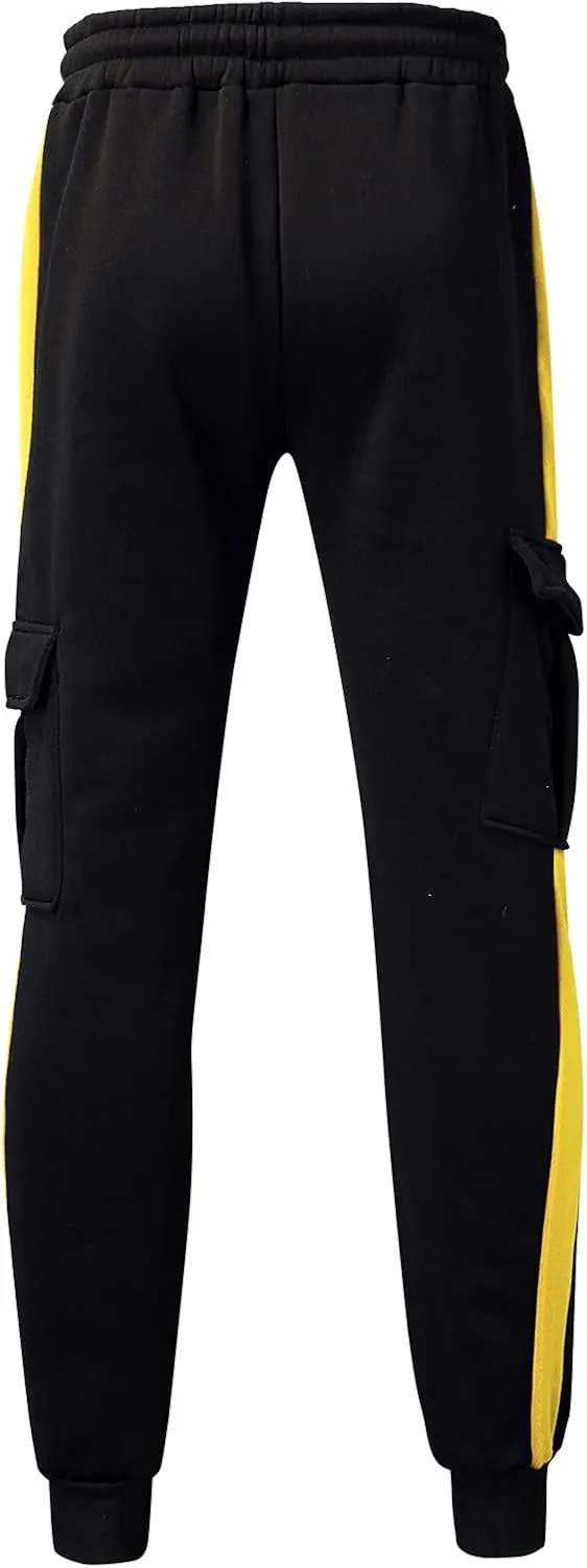 Cargo Sweatpants for Men Mens Lounge Pants Sports Sweatpants Men's Heavyweight Fleece Cargo Sweatpants Elastic Waist