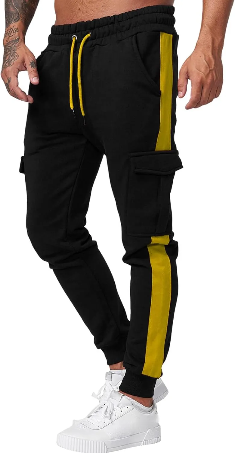 Cargo Sweatpants for Men Mens Lounge Pants Sports Sweatpants Men's Heavyweight Fleece Cargo Sweatpants Elastic Waist