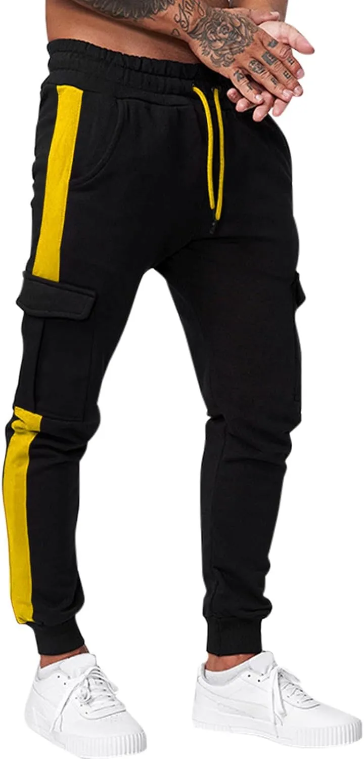 Cargo Sweatpants for Men Mens Lounge Pants Sports Sweatpants Men's Heavyweight Fleece Cargo Sweatpants Elastic Waist