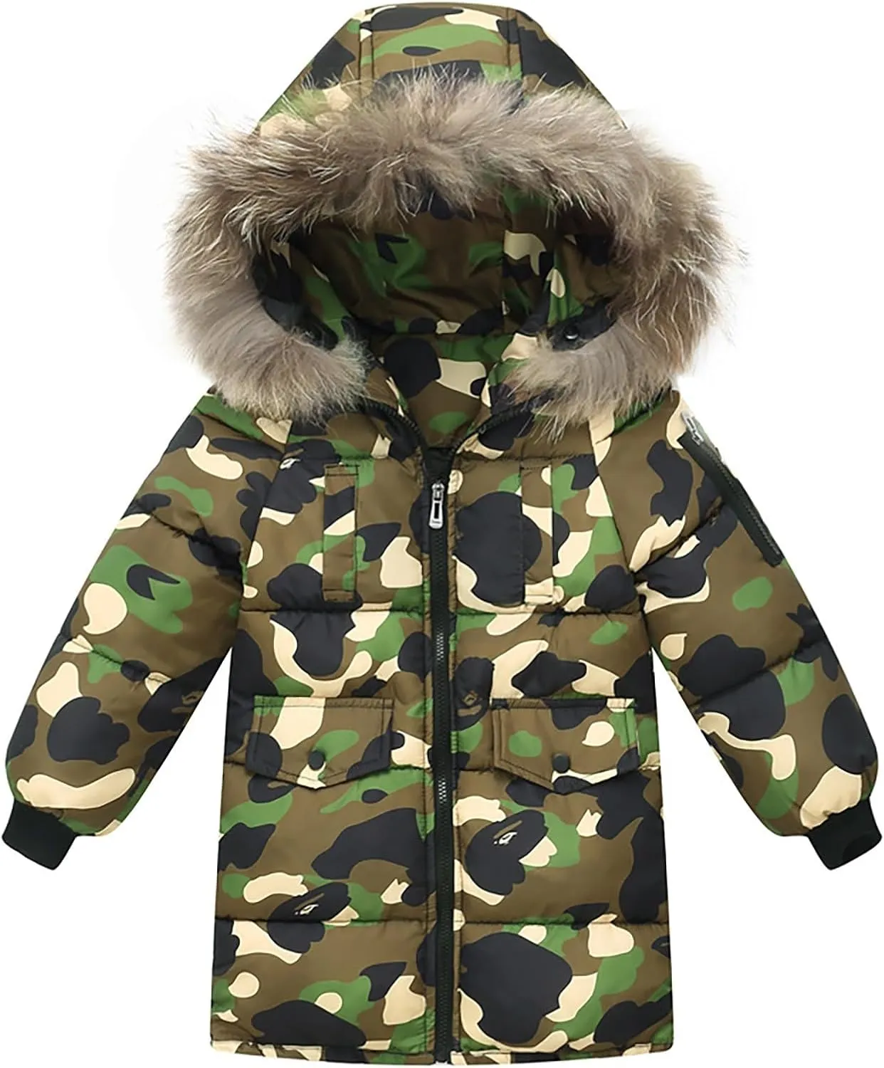 Children's Down Cotton Padded Jacket Autumn Winter Cotton Long Coat for Boys Girls Winter  Hood Kids Jackets Girls