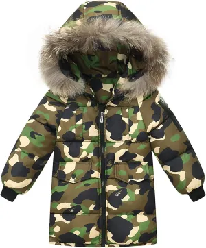 Children's Down Cotton Padded Jacket Autumn Winter Cotton Long Coat for Boys Girls Winter  Hood Kids Jackets Girls