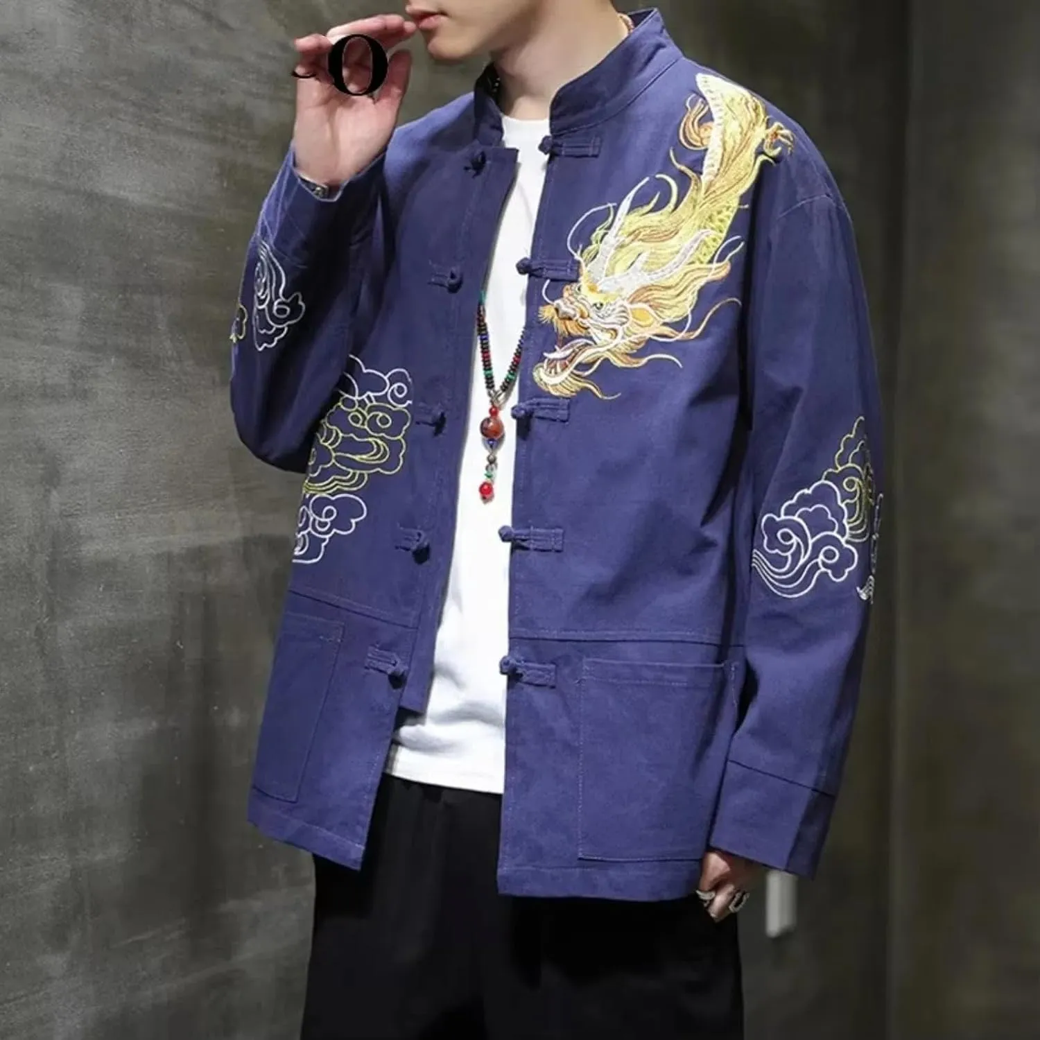 Chinese Embroidered Jacket Men Coat Korean Style Jackets For Men