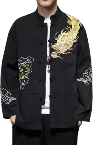 Chinese Embroidered Jacket Men Coat Korean Style Jackets For Men