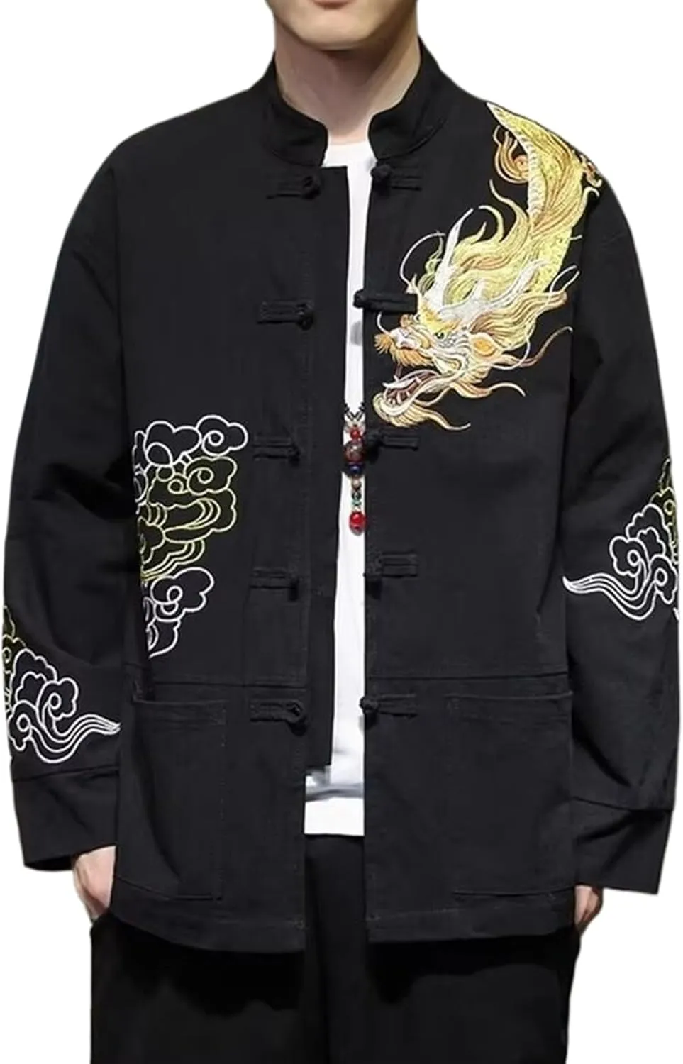 Chinese Embroidered Jacket Men Coat Korean Style Jackets For Men