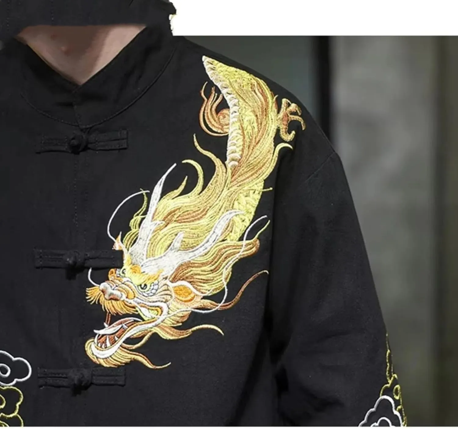 Chinese Embroidered Jacket Men Coat Korean Style Jackets For Men