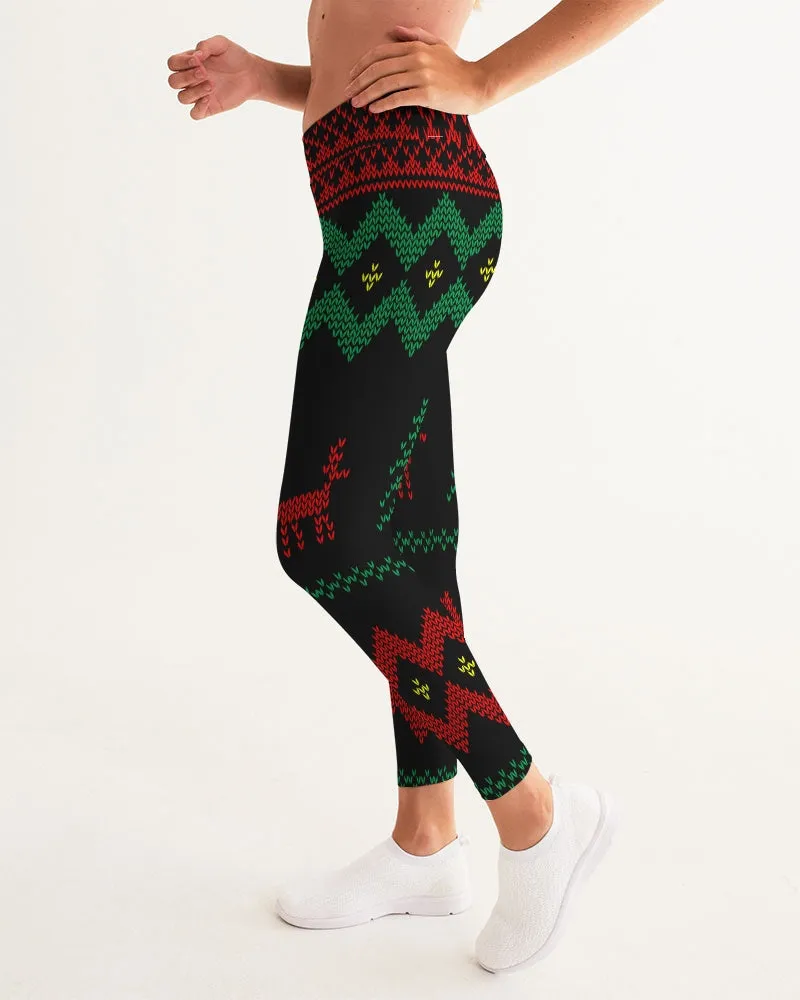 Christmas Merry Sweatshirt (Sweater) Black Women's Yoga Pants