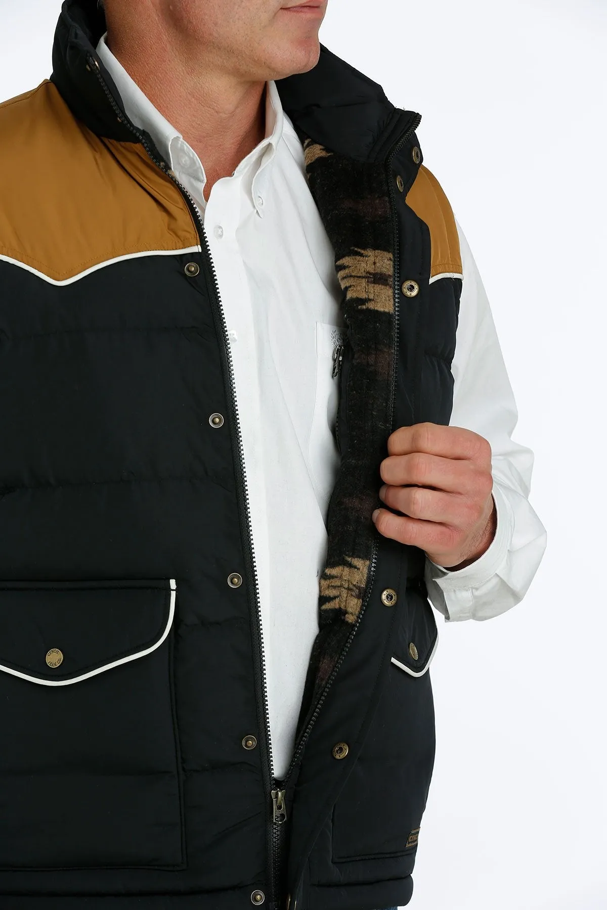 Cinch Men's Black Quilted Vest