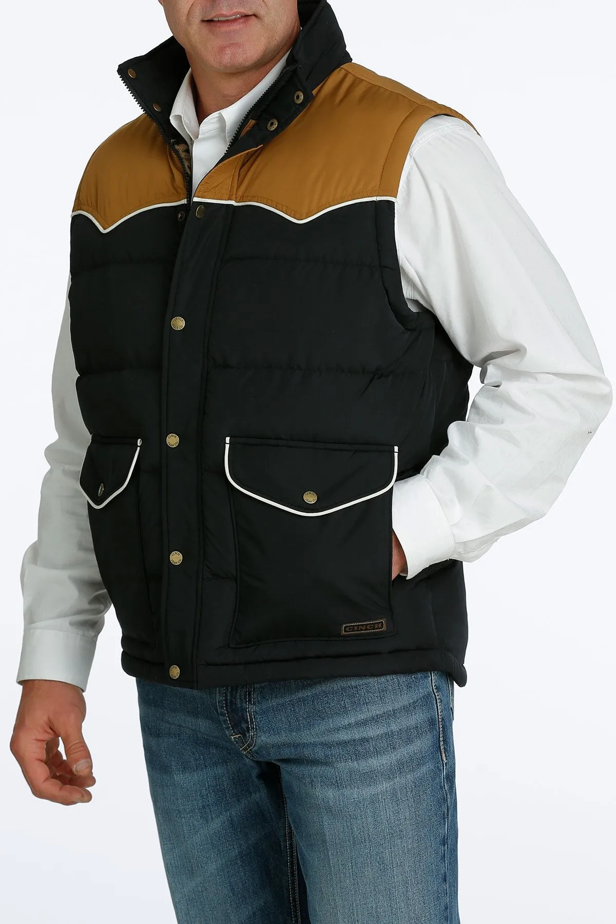 Cinch Men's Black Quilted Vest