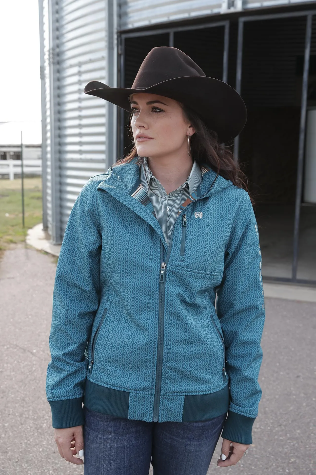 Cinch Women's Teal Bonded Hoodie