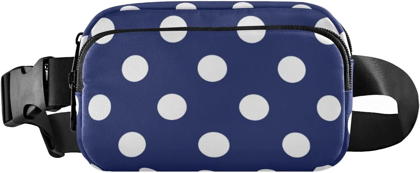 Circles Dots Blue Fanny Pack for Women Men Belt Bag Crossbody Waist Pouch Waterproof Everywhere Purse Fashion Sling Bag for Running Hiking Workout Walking Travel