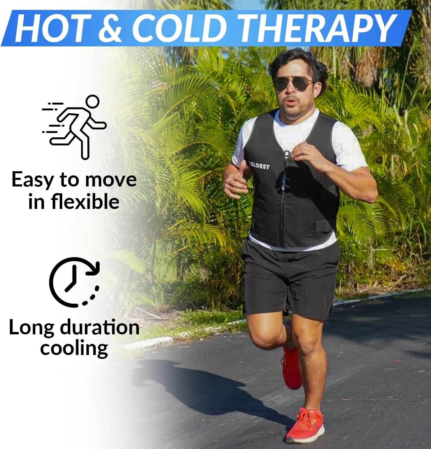 Coldest Cooling Jacket, Reusable Ice Packs for Hot Weather, Ice Vest for Men & Women, Cycling, Running, Athletes