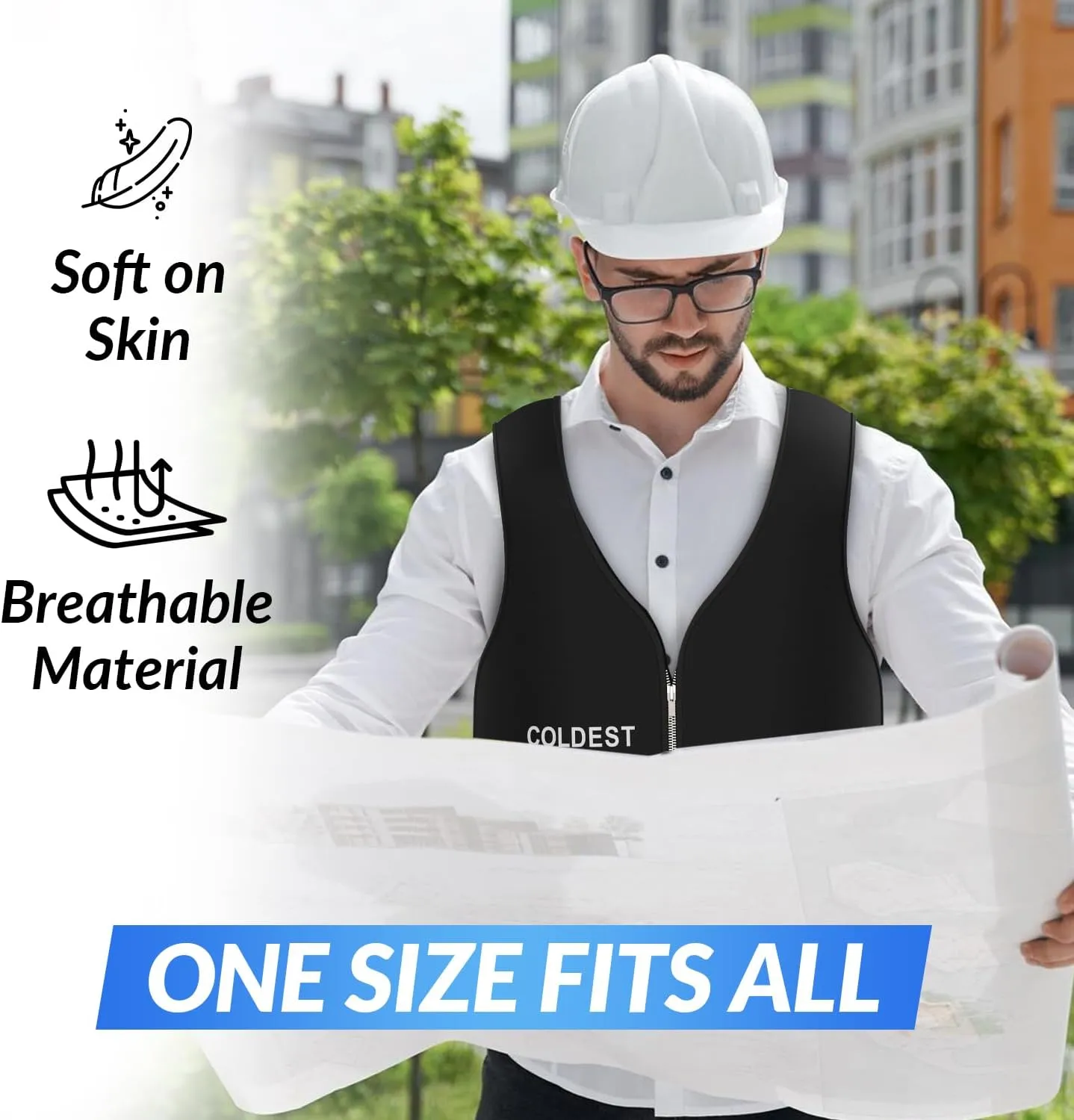 Coldest Cooling Jacket, Reusable Ice Packs for Hot Weather, Ice Vest for Men & Women, Cycling, Running, Athletes