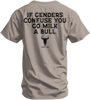 Combat Iron Men's Graphic T-Shirt | Go Milk a Bull | Cotton-Poly Blend | Athletic Fit, Tagless Comfort