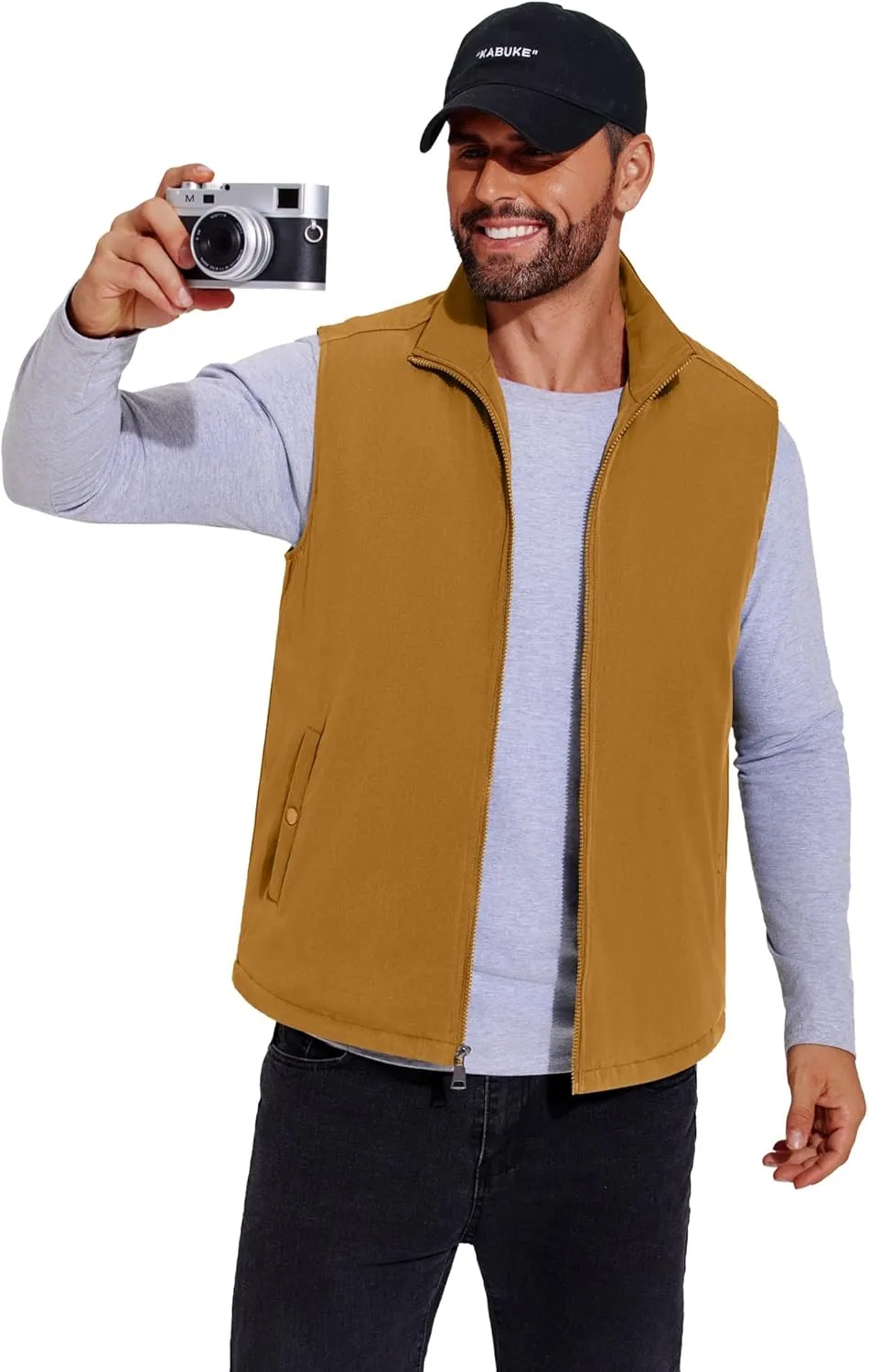 COOFANDY Men's Casual Outerwear Vest Lightweight Full-Zip Sleeveless Jacket Outdoor Hiking Travel Golf Vest with Pockets