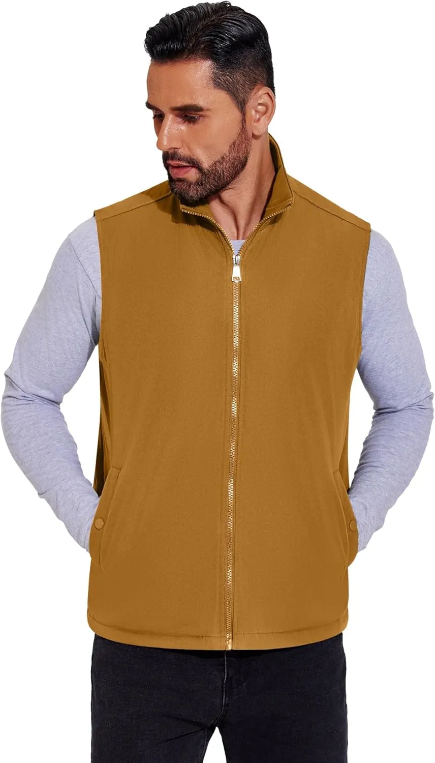 COOFANDY Men's Casual Outerwear Vest Lightweight Full-Zip Sleeveless Jacket Outdoor Hiking Travel Golf Vest with Pockets