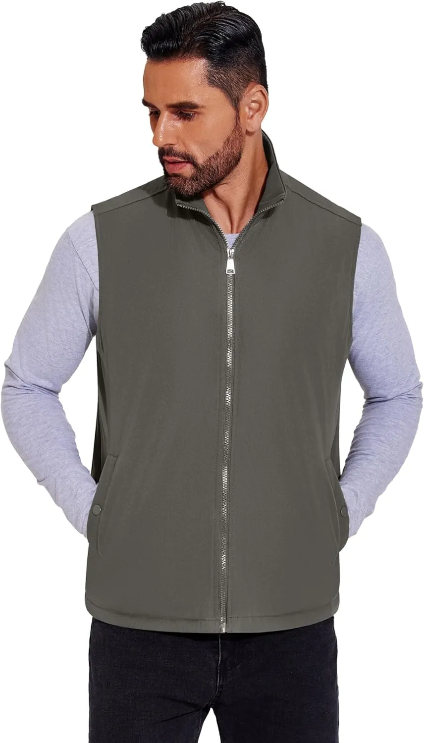 COOFANDY Men's Casual Outerwear Vest Lightweight Full-Zip Sleeveless Jacket Outdoor Hiking Travel Golf Vest with Pockets