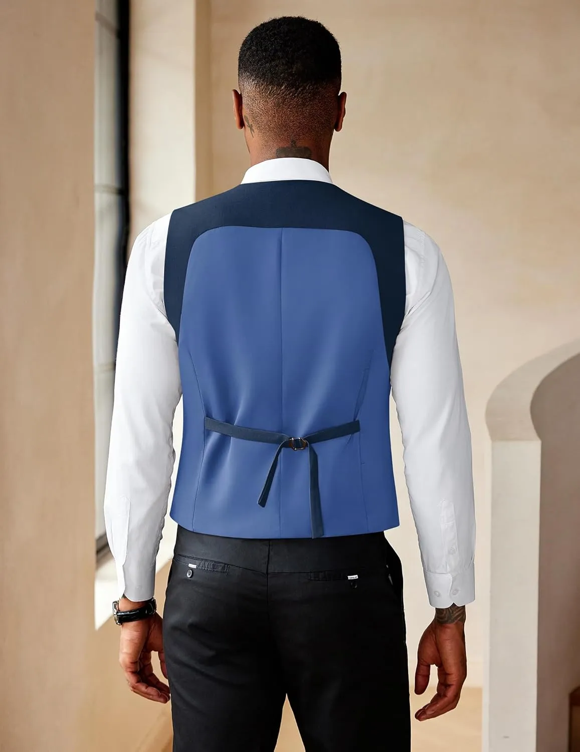 COOFANDY Men's Suit Vest Slim Fit Double Breasted Dress Vest Casual Business Formal Waistcoat