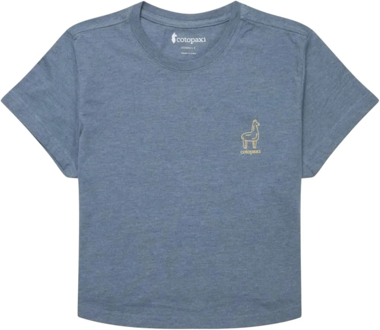 Cotopaxi Women's Tiny Llama Organic Crop T Shirt Tempest L