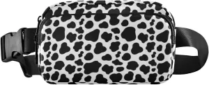 Cow Pattern Fanny Pack for Women Men Belt Bag Crossbody Waist Pouch Waterproof Everywhere Purse Fashion Sling Bag for Running Hiking Workout Walking Travel