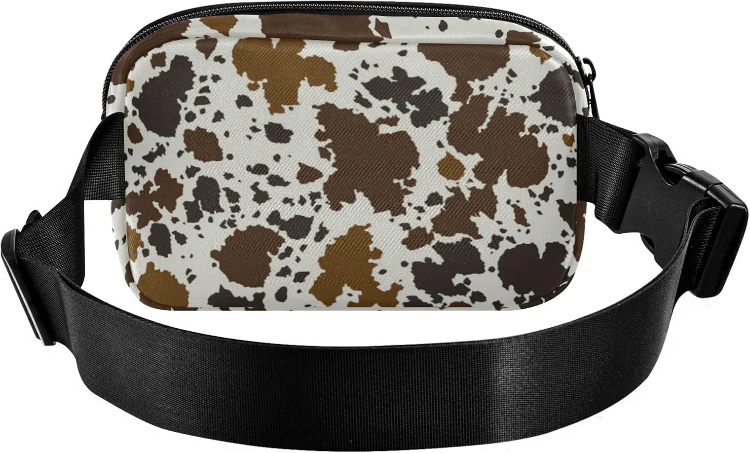 Cow Skin Print Fanny Pack for Women Men Belt Bag Crossbody Waist Pouch Waterproof Everywhere Purse Fashion Sling Bag for Running Hiking Workout Travel