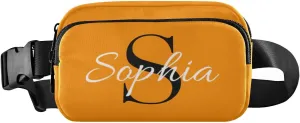 Custom Bright Orange Fanny Pack for Women Men Personalizied Belt Bag Crossbody Waist Pouch Waterproof Everywhere Purse Fashion Sling Bag for Workout Outdoor