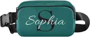 Custom Green Fanny Pack for Women Men Personalizied Belt Bag Crossbody Waist Pouch Waterproof Everywhere Purse Fashion Sling Bag for Outdoors Shopping