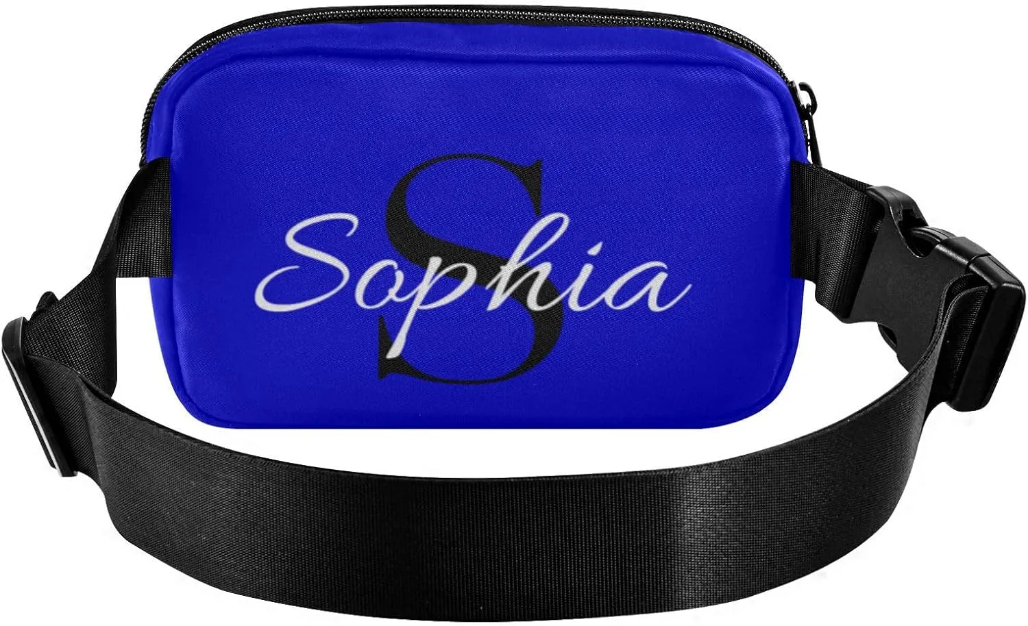 Custom Medium Blue Fanny Pack for Women Men Personalizied Belt Bag Crossbody Waist Pouch Waterproof Everywhere Purse Fashion Sling Bag for Cycling Hiking