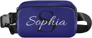 Custom Midnight Blue Fanny Pack for Women Men Personalizied Belt Bag Crossbody Waist Pouch Waterproof Everywhere Purse Fashion Sling Bag for Travel