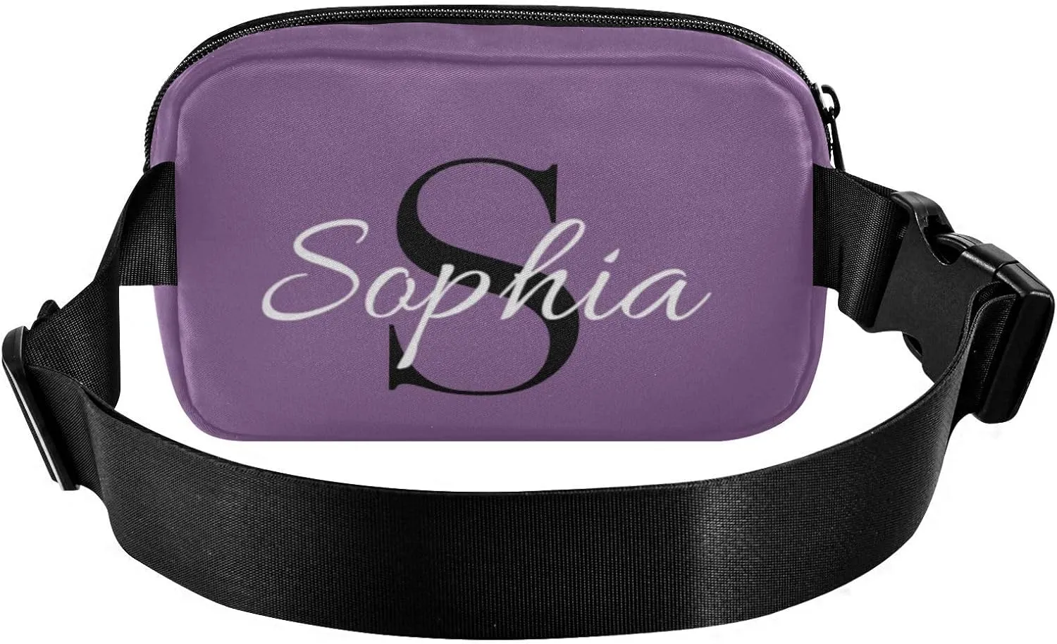 Custom Purple Fanny Pack for Women Men Personalizied Belt Bag Crossbody Waist Pouch Waterproof Everywhere Purse Fashion Sling Bag for Jogging