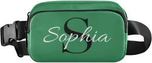 Custom Sea Green Fanny Pack for Women Men Personalizied Belt Bag Crossbody Waist Pouch Waterproof Everywhere Purse Fashion Sling Bag for Running Jogging