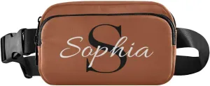 Custom Sienna Fanny Pack for Women Men Personalizied Belt Bag Crossbody Waist Pouch Waterproof Everywhere Purse Fashion Sling Bag for Running Walking