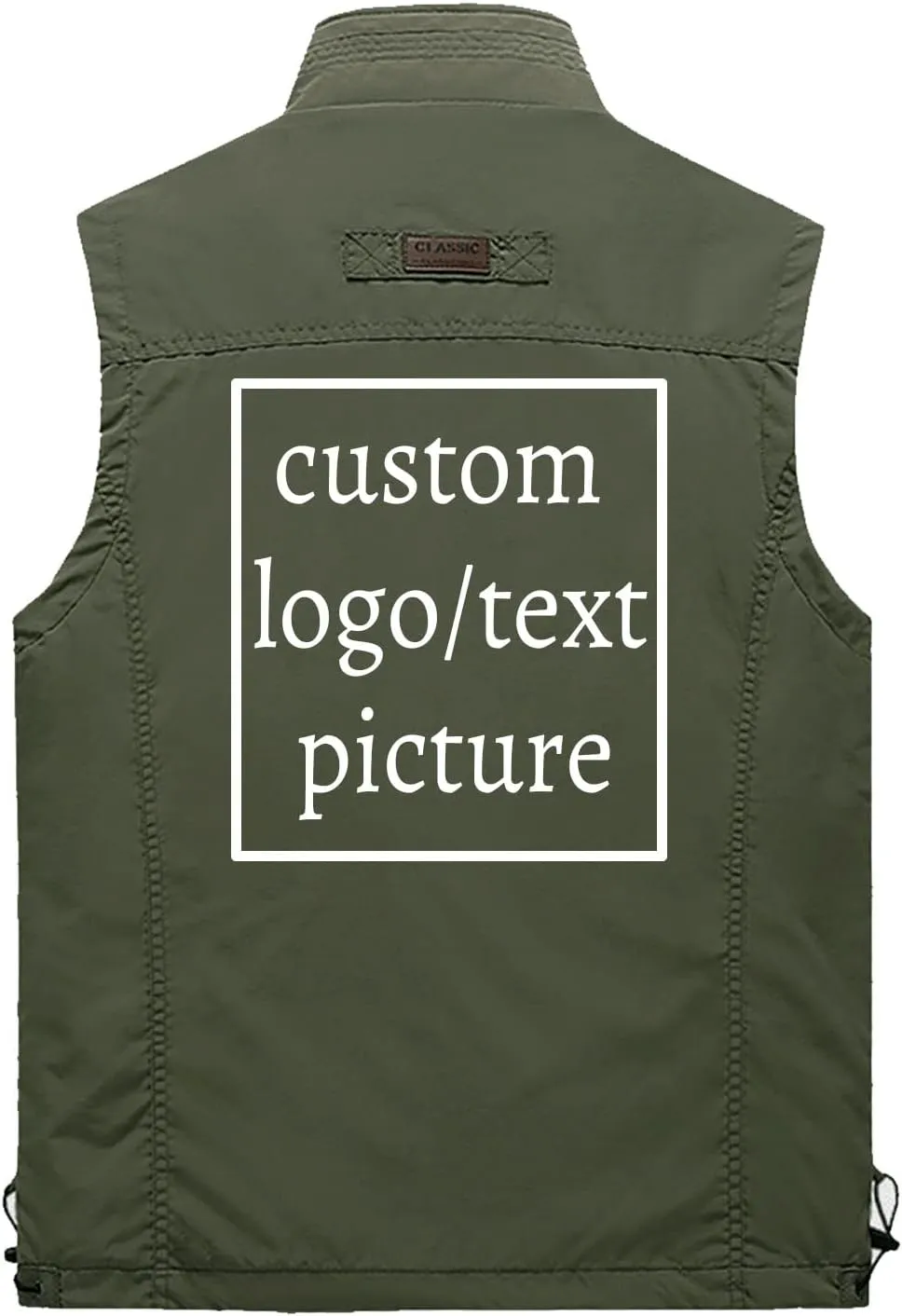 Custom Vest for Men Customize Sleeveless Jacket Lightweight Travel Hunting Fishing Outerwear Vests