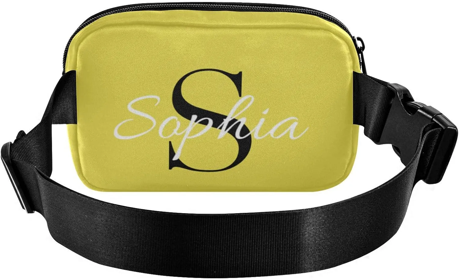 Custom Yellow Fanny Pack for Women Men Personalizied Belt Bag Crossbody Waist Pouch Waterproof Everywhere Purse Fashion Sling Bag for Running Travel