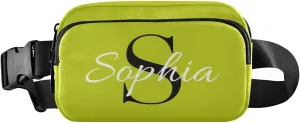 Custom Yellow Green Fanny Pack for Women Men Personalizied Belt Bag Crossbody Waist Pouch Waterproof Everywhere Purse Fashion Sling Bag for Casual Workout