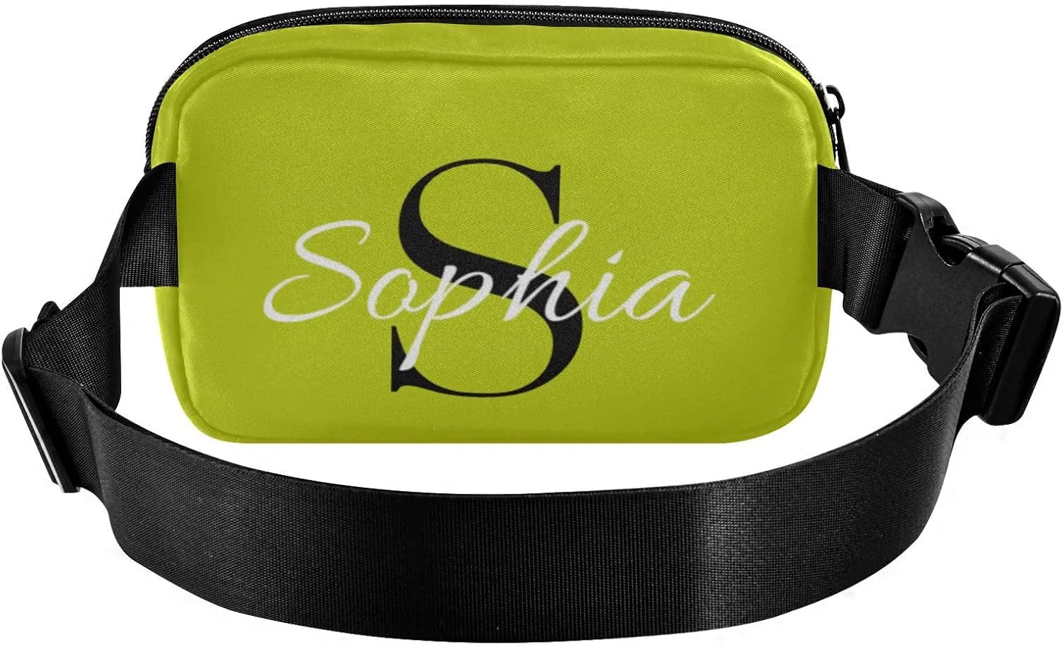 Custom Yellow Green Fanny Pack for Women Men Personalizied Belt Bag Crossbody Waist Pouch Waterproof Everywhere Purse Fashion Sling Bag for Casual Workout