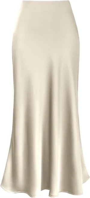 Cute Skirts for Women High Waisted A-Line Solid Color Satin Trendy Fairy Workout Womens Elegant Summer Sexy Flowy