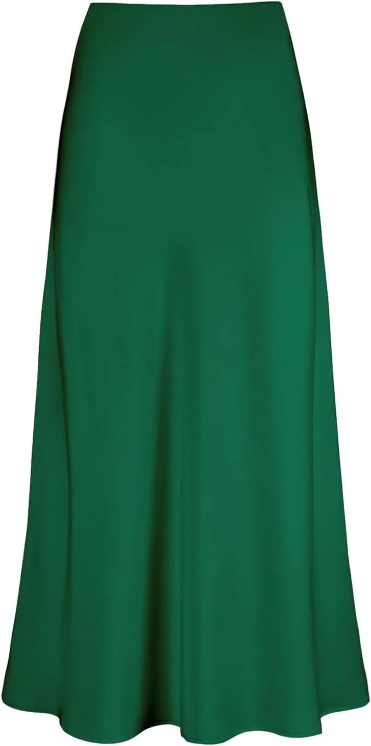 Cute Skirts for Women High Waisted A-Line Solid Color Satin Trendy Fairy Workout Womens Elegant Summer Sexy Flowy