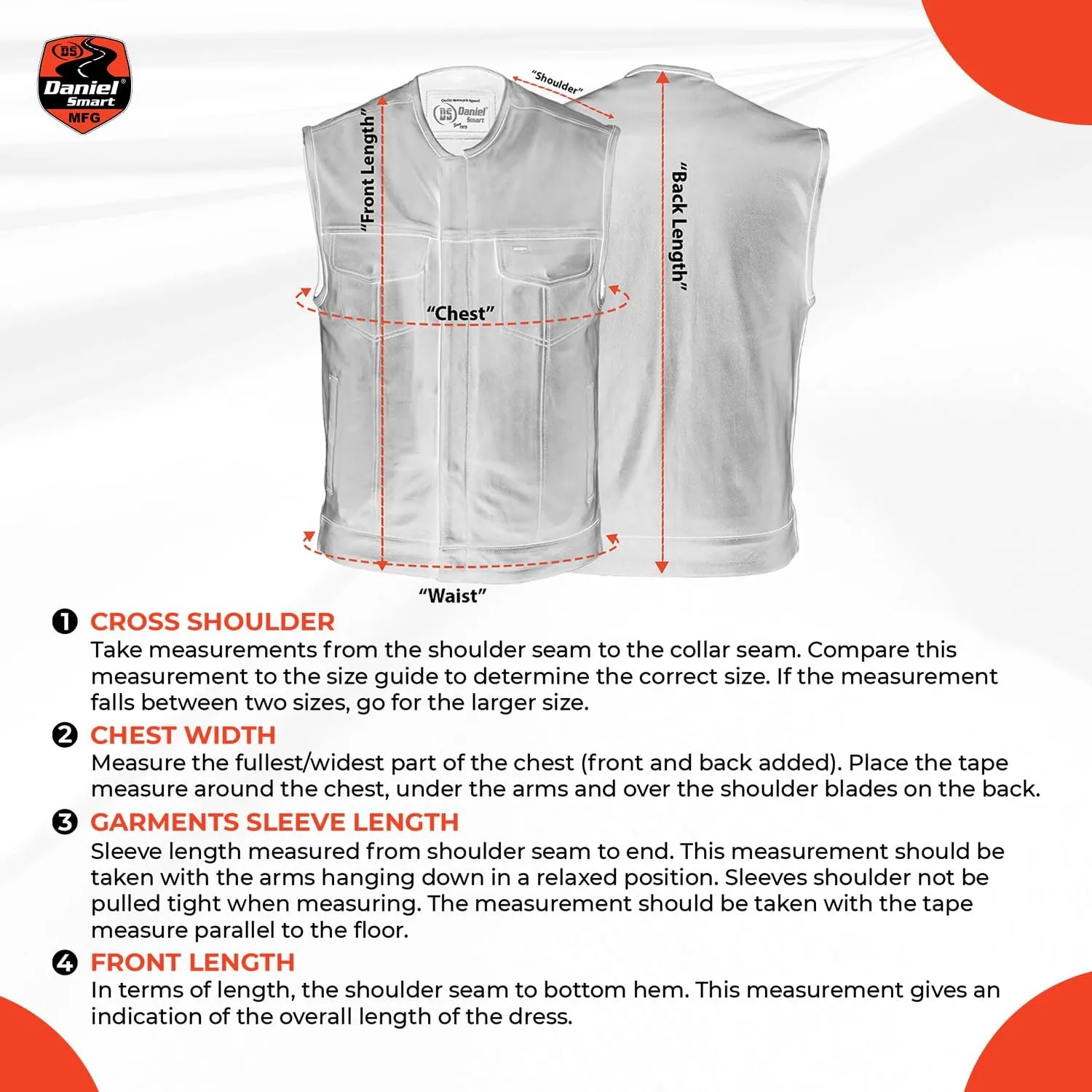 Daniel Smart Biker Vest for Men Economy Cowhide Black Motorcycle Vest with Unique V-Shaped Design and Multiple Pockets
