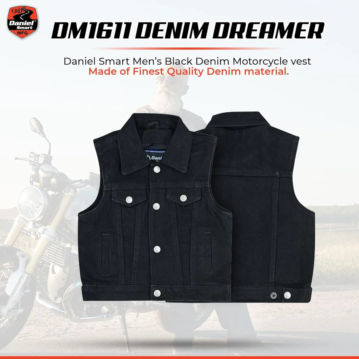 Daniel Smart Kids Jean Vest Premium Quality Denim Vest Kids with Unique Design and Multiple Pockets