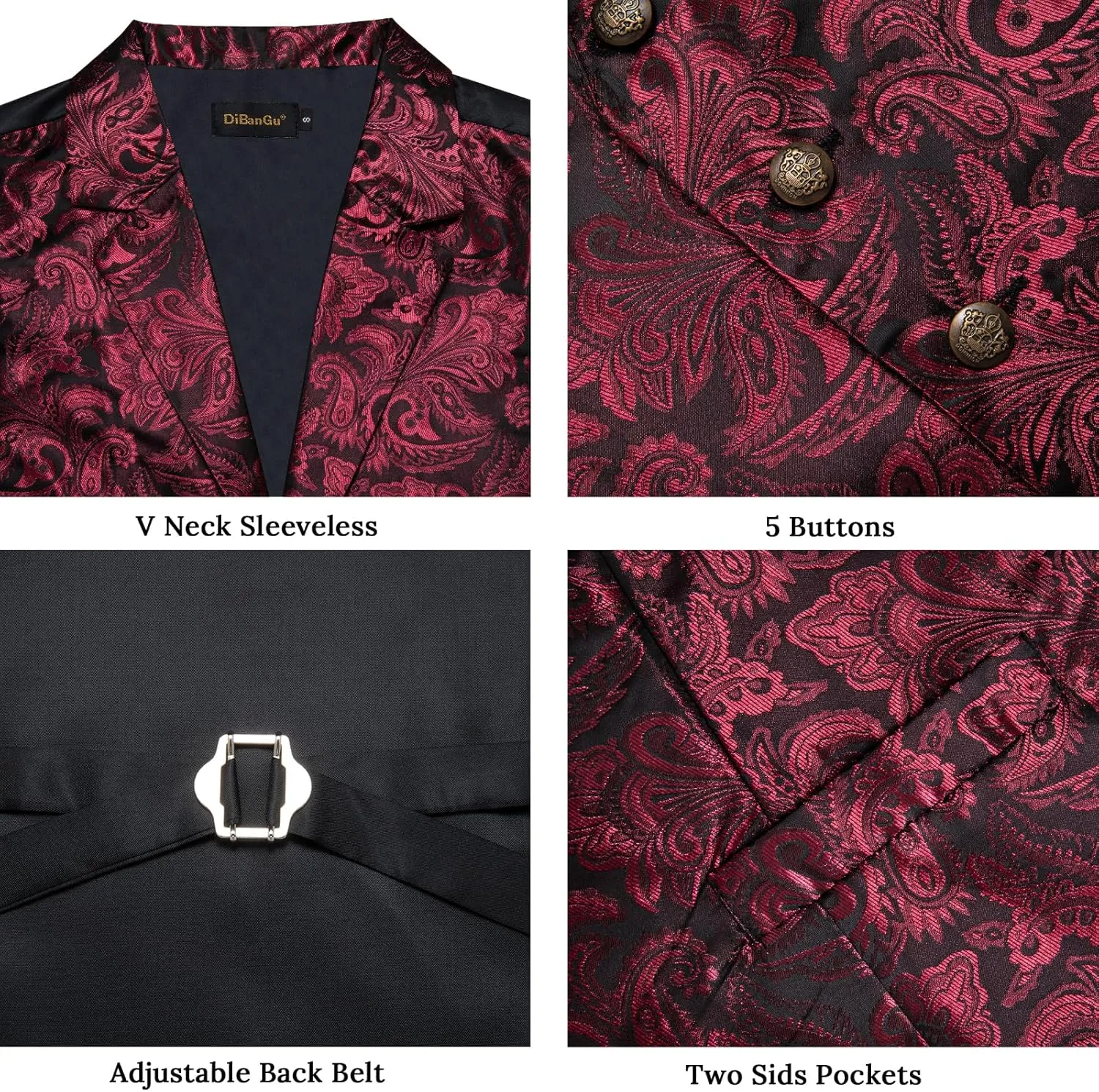 DiBanGu Men's Formal Suit Waistcoat - Business & Casual Dress Vests