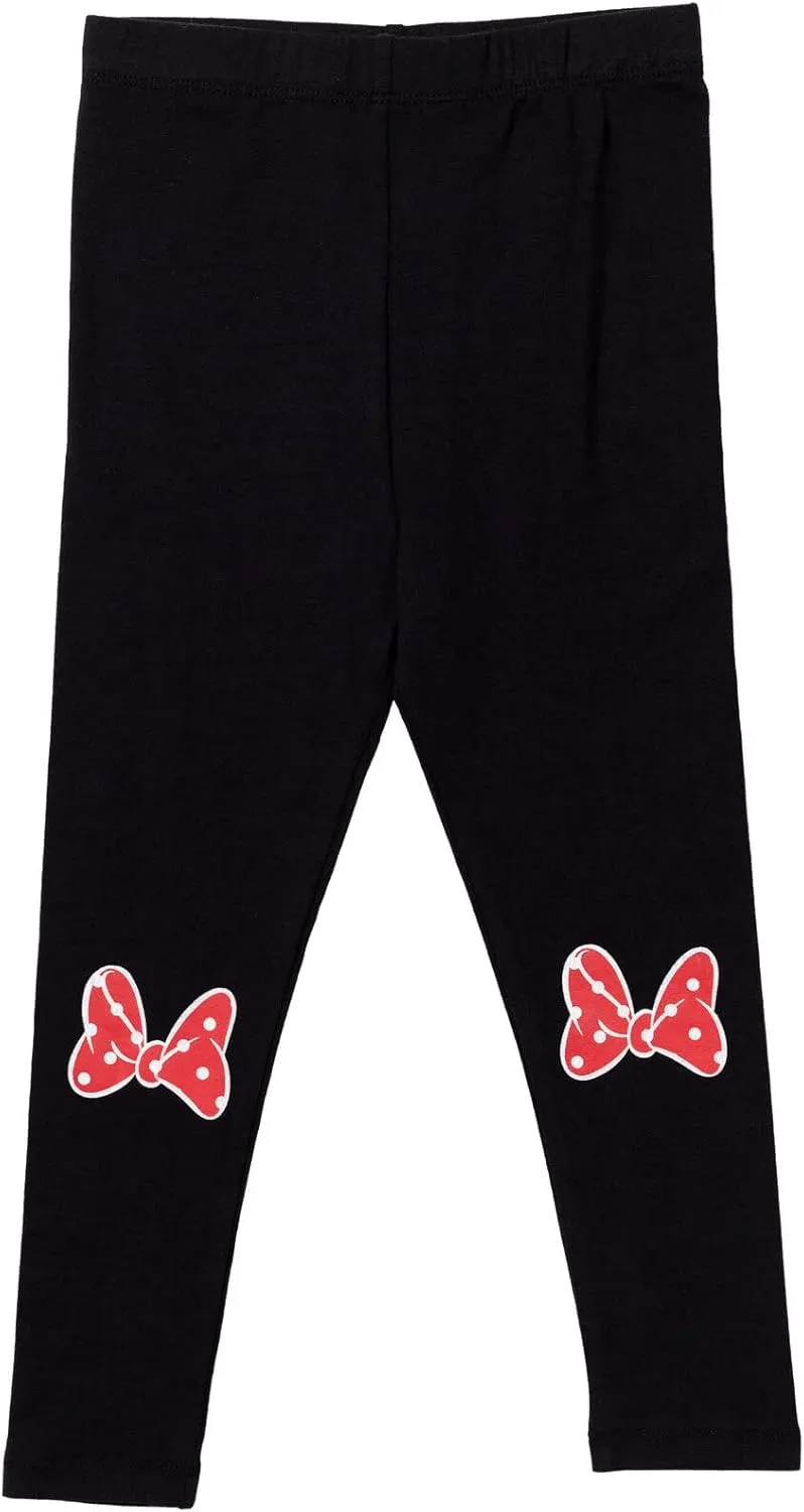 Disney Minnie Mouse Zip Up Vest Puffer T-Shirt and Leggings 3 Piece Outfit Set Infant to Big Kid
