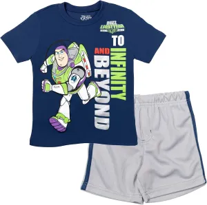 Disney Pixar Toy Story Woody Buzz Lightyear Bo Peep Rex Athletic T-Shirt and Mesh Shorts Outfit Set Infant to Little Kid