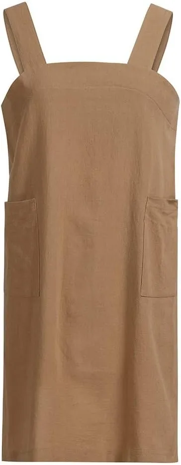 Dresses for Women 2024 Plus Size Pinafore Garden Cotton Dress Work Apron Pinafore Women's Maxi Dress for Women Plus Size