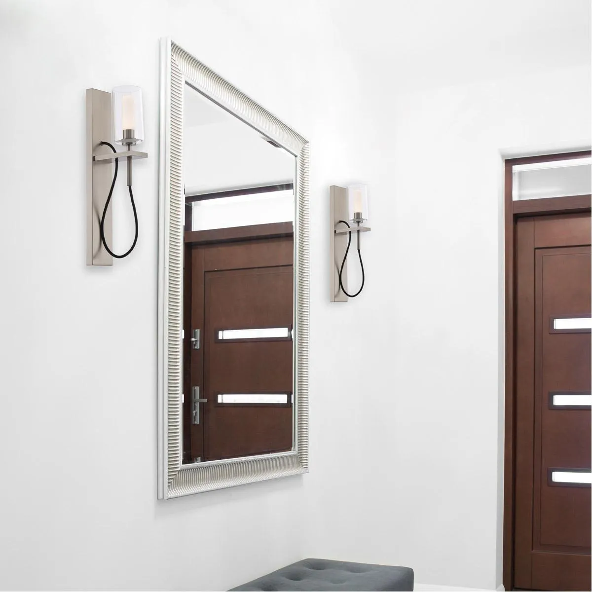 Eames 18 In LED Armed Sconce 3000K Brass Finish
