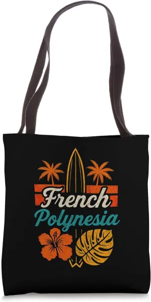 French Polynesia Moorea Bora Bora Tahiti Hibiscus Surf Tee Tote Bag