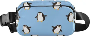 Funny Penguins Blue Fanny Pack for Women Men Belt Bag with Adjustable Strap Crossbody Waist Pouch Waist Pack Hip Bum Bag for Travel Workout