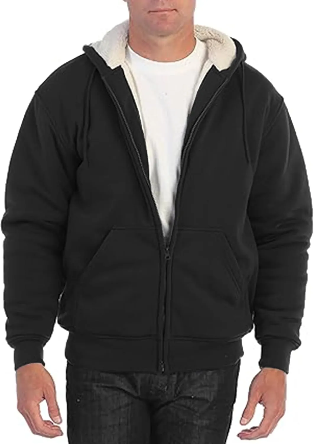 Galaxy by Harvic 3-Pack Men's Heavyweight Sherpa Hoodie - Ultra-Warm Full-Zip Jacket with Cozy Fleece Lining