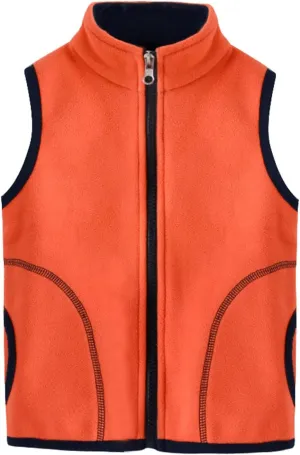 Girls' Full-Zip Polar Fleece Vest Jacket Kids Sleeveless Lightweight Outwear Windproof Coat Waistcoat with Pockets